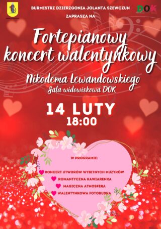 Romantyczny koncert fortepianowy z walentynkową kawiarenką