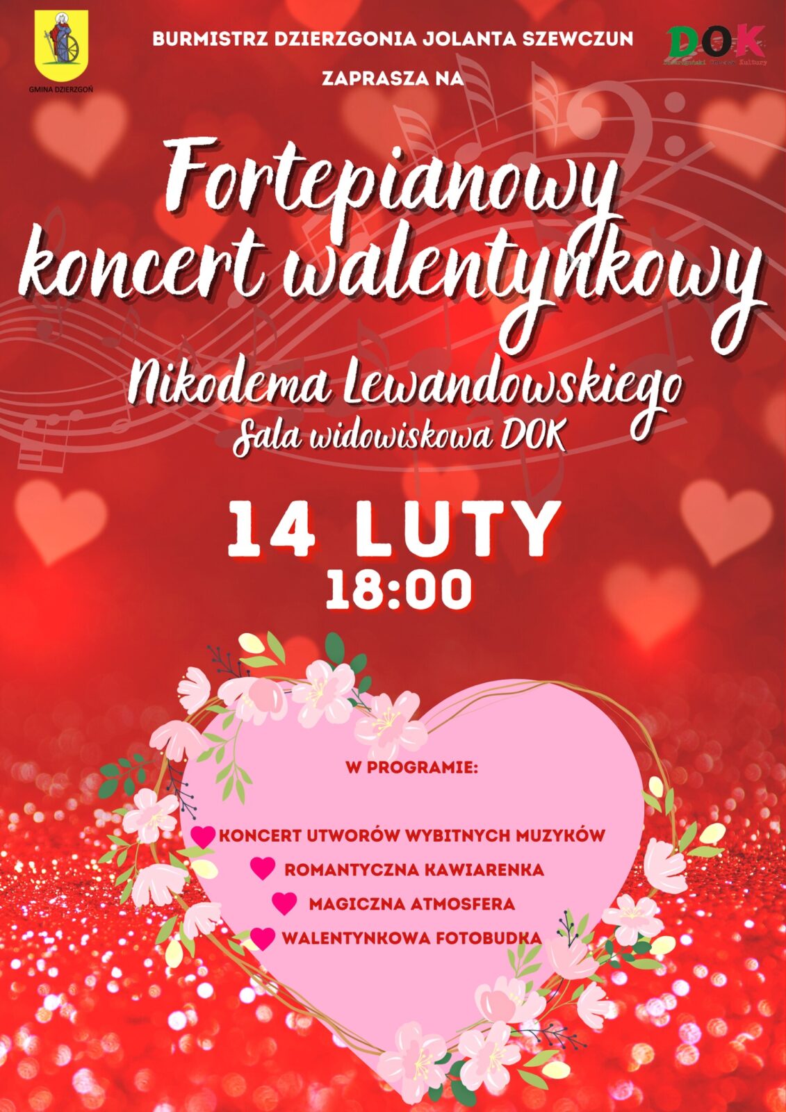 Romantyczny koncert fortepianowy z walentynkową kawiarenką