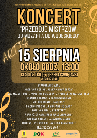 15 Sierpnia – Przeboje mistrzów – od Mozarta do Wodeckiego