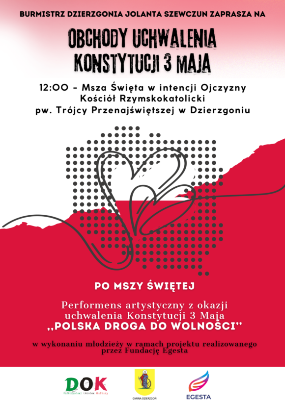 Uroczyste obchody rocznicy uchwalenia Konstytucji 3 Maja w Dzierzgoniu