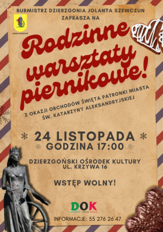 Rodzinne warsztaty piernikowe z okazji Święta Patronki Miasta